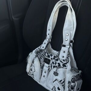 Angel Kiss White and Black Shoulder Bag